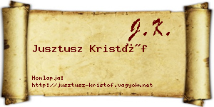 Jusztusz Kristóf névjegykártya