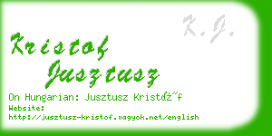 kristof jusztusz business card